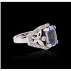 Image 2 : 14KT White Gold 4.16 ctw Blue Tourmaline and Diamond Ring