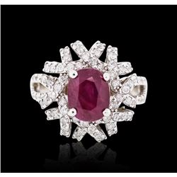 14KT White Gold 3.02 ctw Ruby and Diamond Ring