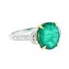 Image 2 : 14KT Two-Tone Gold 2.55 ctw Emerald and Diamond Ring