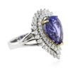 Image 2 : 14KT White and Yellow Gold 6.89 ctw Tanzanite and Diamond Ring
