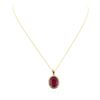 Image 1 : 14KT Yellow Gold 6.47 ctw Ruby and Diamond Pendant with Chain