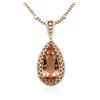 Image 2 : 14KT Rose Gold GIA Certified 42.02 ctw Morganite and Diamond Pendant With Chain