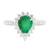 Image 1 : 14KT White Gold 1.30 ctw Emerald and Diamond Ring