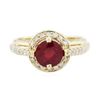 Image 1 : 14KT Yellow Gold 1.56 ctw Ruby and Diamond Ring