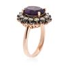 Image 3 : 14KT Rose Gold 3.68 ctw Amethyst & Diamond Ring