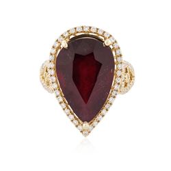 14KT Yellow Gold 13.96 ctw Ruby and Diamond Ring