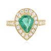 Image 1 : 14KT Yellow Gold 1.65 ctw Emerald and Diamond Ring