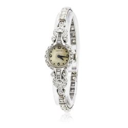 Ladies Vintage Hamilton 14KT White Gold 2.80 ctw Diamond Wristwatch