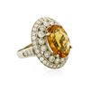 Image 2 : 14KT White Gold 15.39 ctw Citrine and Diamond Ring