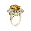 Image 3 : 14KT White Gold 15.39 ctw Citrine and Diamond Ring