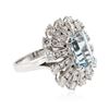 Image 2 : 14KT White Gold 2.31 ctw Aquamarine and Diamond Ring