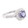 Image 2 : 14KT White Gold 1.61 ctw Tanzanite and Diamond Ring