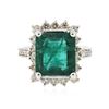 Image 1 : 14KT White Gold 5.71 ctw GIA Certified Emerald and Diamond Ring