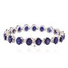 Image 2 : 14KT White Gold 31.32 ctw Corundum and Diamond Bracelet