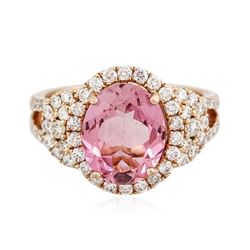 14KT Rose Gold 3.08 ctw Tourmaline and Diamond Ring