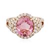 Image 1 : 14KT Rose Gold 3.08 ctw Tourmaline and Diamond Ring