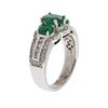 Image 3 : 14KT White Gold 1.06 ctw Emerald and Diamond Ring