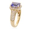 Image 3 : 14KT Yellow Gold 2.07 ctw Tanzanite and Diamond Ring