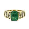Image 1 : 14KT Yellow Gold 3.26 ctw Emerald and Diamond Ring