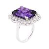 Image 3 : 14KT White Gold 11.15 ctw Amethyst and Diamond Ring