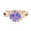 Image 1 : 14KT Rose Gold 2.03 ctw Tanzanite and Diamond Ring