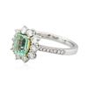 Image 2 : 14KT White and Yellow Gold 0.92 ctw Emerald and Diamond Ring