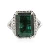 Image 1 : 14KT White Gold 8.01 ctw Emerald & Diamond Ring