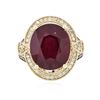 Image 1 : 14KT Yellow Gold 13.80 ctw Ruby and Diamond Ring