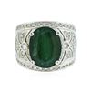 Image 1 : 14KT White Gold 6.63 ctw Emerald and Diamond Ring
