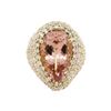 Image 1 : 14KT Yellow Gold 10.83 ctw Morganite and Diamond Ring