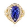 Image 1 : 14KT Yellow Gold 7.74 ctw GIA Cert Tanzanite and Diamond Ring