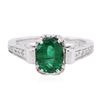 Image 1 : 14KT White Gold 1.42 ctw Emerald and Diamond Ring