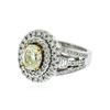 Image 2 : 14KT White Gold 1.24 ctw I-1/Light Yellow GIA Cert Diamond Ring