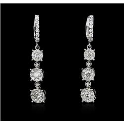 14KT White Gold 0.99 ctw Diamond Earrings