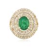Image 1 : 14KT Yellow Gold 2.58 ctw Emerald and Diamond Ring