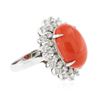 Image 2 : 14KT White Gold 8.76 ctw Red Coral and Diamond Ring