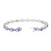 Image 3 : 14KT White Gold 14.98 ctw Tanzanite and Diamond Bracelet