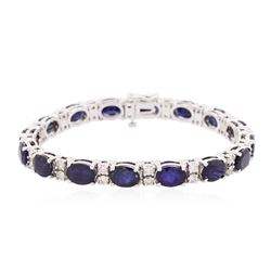 14KT White Gold 24.00 ctw Sapphire and Diamond Bracelet