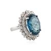 Image 2 : 14KT White Gold 16.09 ctw Topaz and Diamond Ring