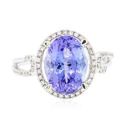 14KT White Gold 3.86 ctw Tanzanite and Diamond Ring