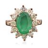 Image 1 : 14KT Rose Gold 2.66 ctw Emerald and Diamond Ring