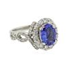Image 2 : 14KT White Gold 1.93 ctw Tanzanite and Diamond Ring