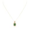 Image 1 : 14KT Yellow Gold 2.28 ctw Emerald and Diamond Pendant With Chain