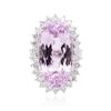 Image 1 : 14KT White Gold 20.23 ctw Kunzite and Diamond Ring