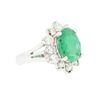 Image 2 : 14KT White Gold 3.41 ctw Emerald and Diamond Ring