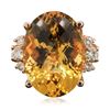 Image 1 : 14KT Rose Gold 24.63 ctw Citrine and Diamond Ring