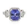 Image 1 : 14KT White Gold 6.30 ctw Tanzanite and Diamond Ring