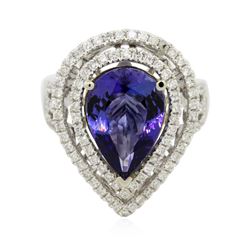 14KT Two-Tone 5.39 ctw Tanzanite and Diamond Ring