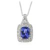 Image 2 : 14KT White Gold 2.50 ctw Tanzanite and Diamond Pendant