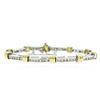 Image 1 : 18KT Two Tone Gold 1.85 ctw Diamond Tennis Bracelet